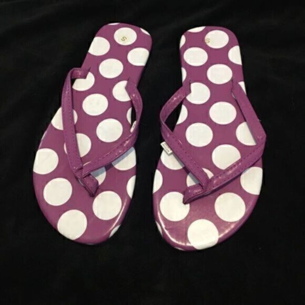 Purple Polka Dot Flip Flops